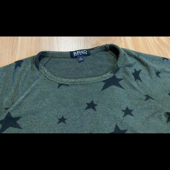 Women’s Buffalo David Bitton Olive Green Long Sleeve Crewneck Shirt S - Picture 4 of 9